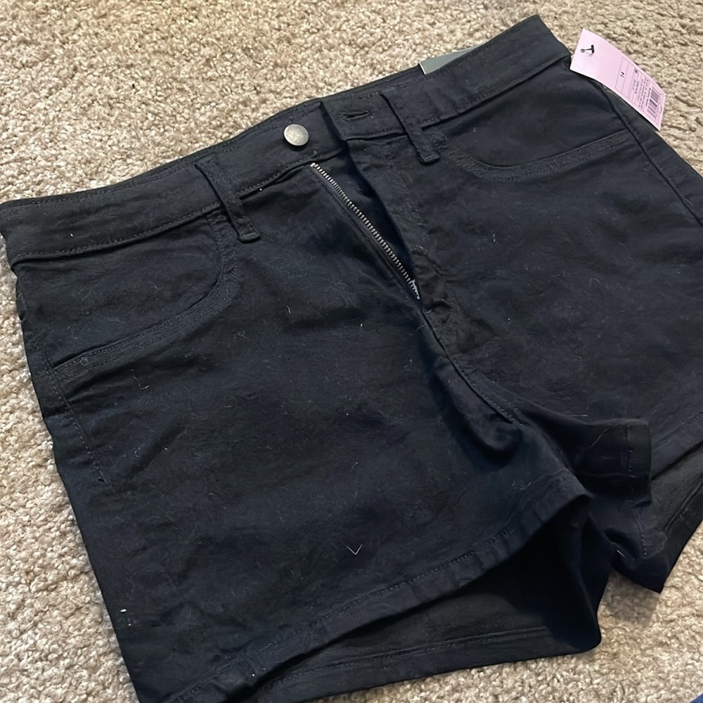 NWT black denim high rise shorts